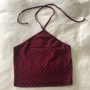 Maroon halter crop top